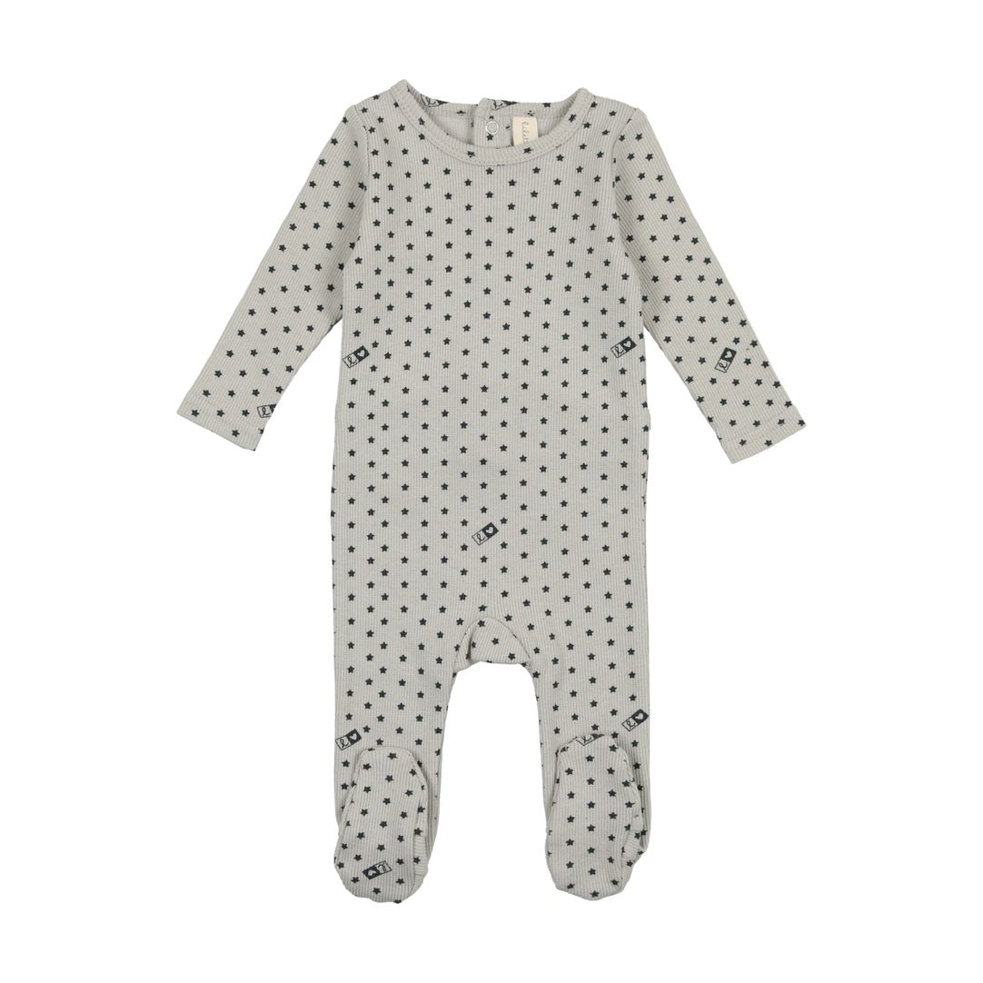 Lilette Dotted Knit Footie - Taupe