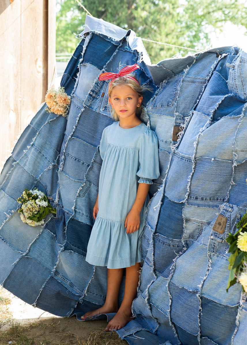 teela denim dress Teela Denim Kangaroo Pocket Dress