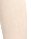 Memoi All Over Star Flocked Opaque Tights