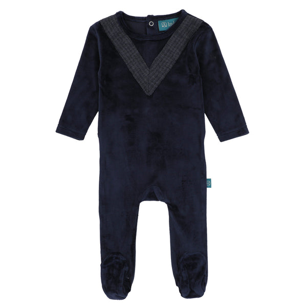 Laylay Knit Velour Dressy Footie