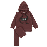 Bondoux Script Print Hoodie Set