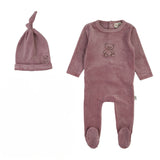 Bondoux Teddy Soft Velour Footie & Bonnet