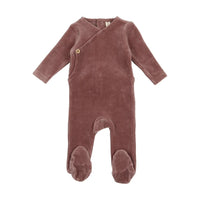 Lilette Velour Button Wrap Footie