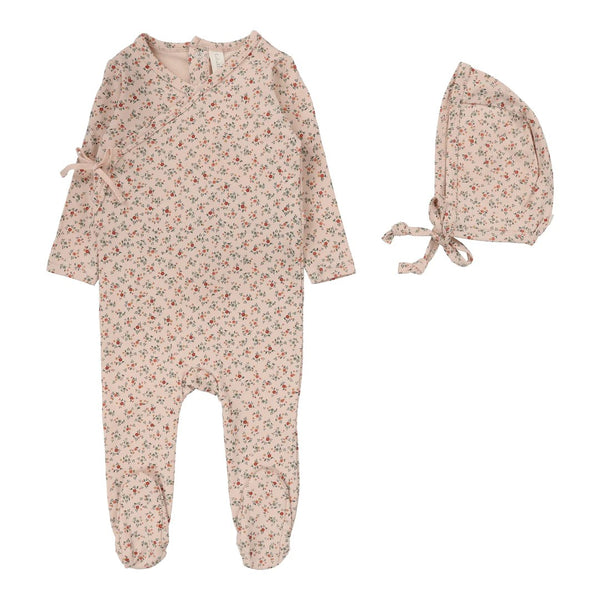 Lilette Bouquet Floral Footie & Hat Set