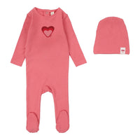 Lilette Big Graphic Heart Footie & Hat Set