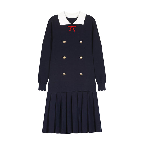 knife pleated dress Knife Pleat Dress XLARGE / DEEP BLU