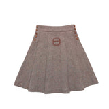La Nina Wool Logo Pleated Skirt