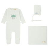 Bondoux Muffin Footie, Hat, Blanket Set