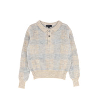 Bamboo Plaid Knit Collar Sweater