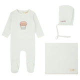 Bondoux Muffin Footie, Hat, Blanket Set