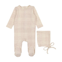 Lilette Grid Footie & Bonnet