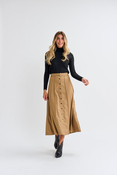 Paper Parachute Snap Front Seamed Skirt