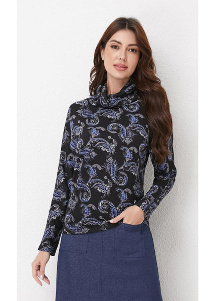 Miss Finch Paisley Turtleneck