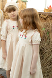 Nou Nelle Pleated Embroidered Dress Short Sleeve