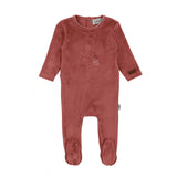 Bondoux Paci Embroidered Velour Footie, Bonnet & Blanket