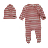 Bondoux Multicolored Striped Wrap Footie & Hat