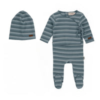 Bondoux Multicolored Striped Wrap Footie & Hat