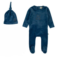 Bondoux Teddy Soft Velour Footie & Bonnet