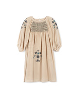 Lilou Embroidered & Smocked Shirred Dress