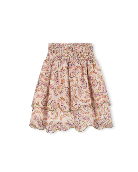 Papillon Paisley Print Scallop Trim Skirt