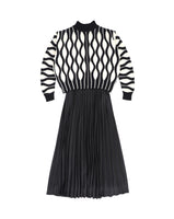 Viva Valentina Pleated Slip Dress With Knit Cropped Sweater