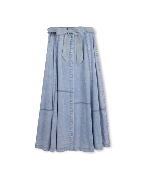 Vibe Tencil Seamed Button Down Skirt