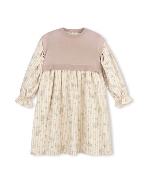 One Child Amos Floral Print Dress and Vest