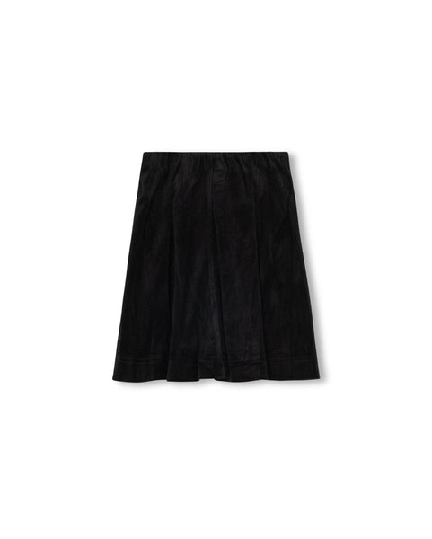 Hello Yellow Velour Paneled Knee Skirt