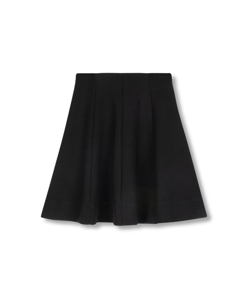 Hello Yellow Ponti Paneled Knee Skirt