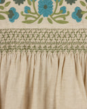 Papillon Smocked Embroidered Baby Doll Dress