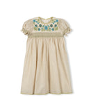 Papillon Smocked Embroidered Baby Doll Dress