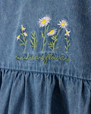 Hello Yellow Denim Embroidered Top and Pocket Dress