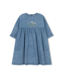 Hello Yellow Denim Embroidered Top and Pocket Dress