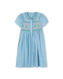 Papillon Embroidered Textured Smock Detail Dress