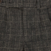 Le Bourdon Wool Plaid Single Pleat Pants