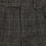 Le Bourdon Wool Plaid Single Pleat Pants