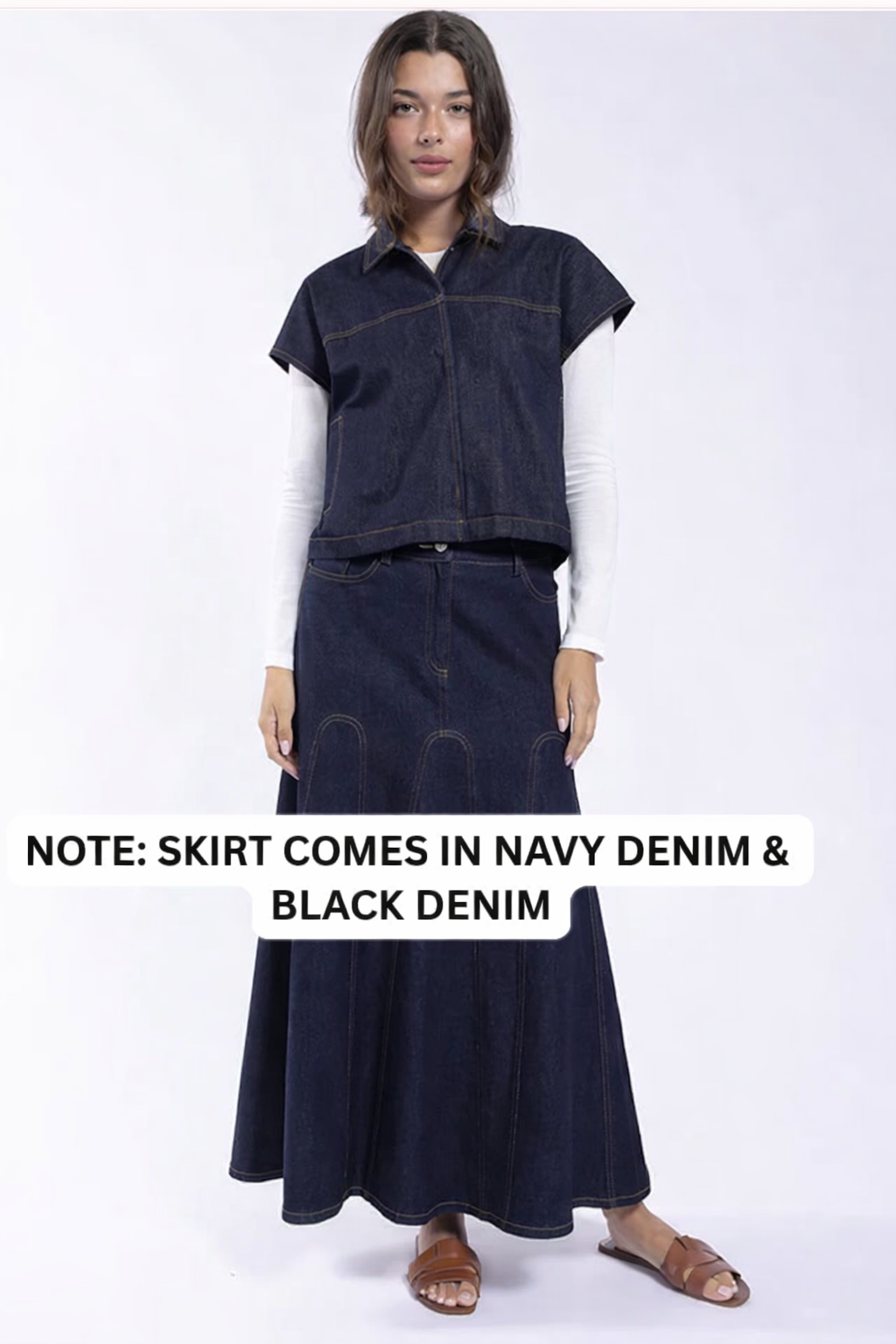 Latitude Arched Paneled Denim Skirt – Hats to Hose