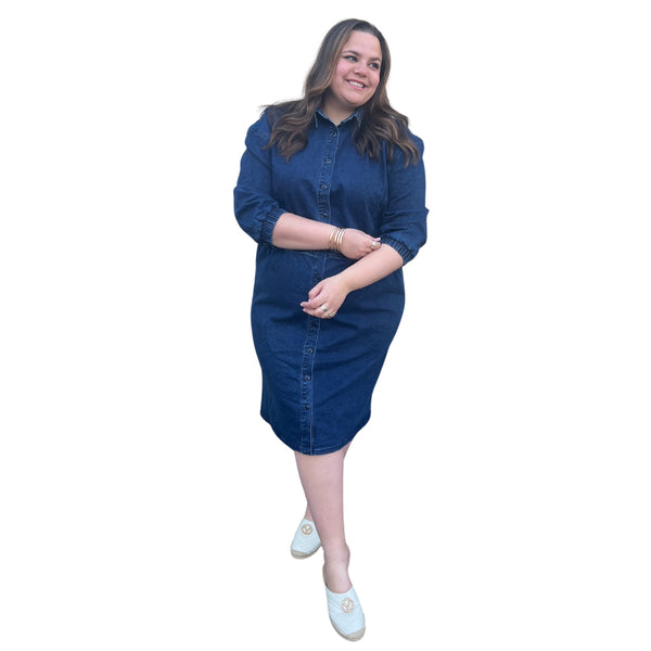jean shirt dress plus size Yours Women's Mid Blue Denim Size 10 and short sleeves Size Denim Shirt Dress Womens