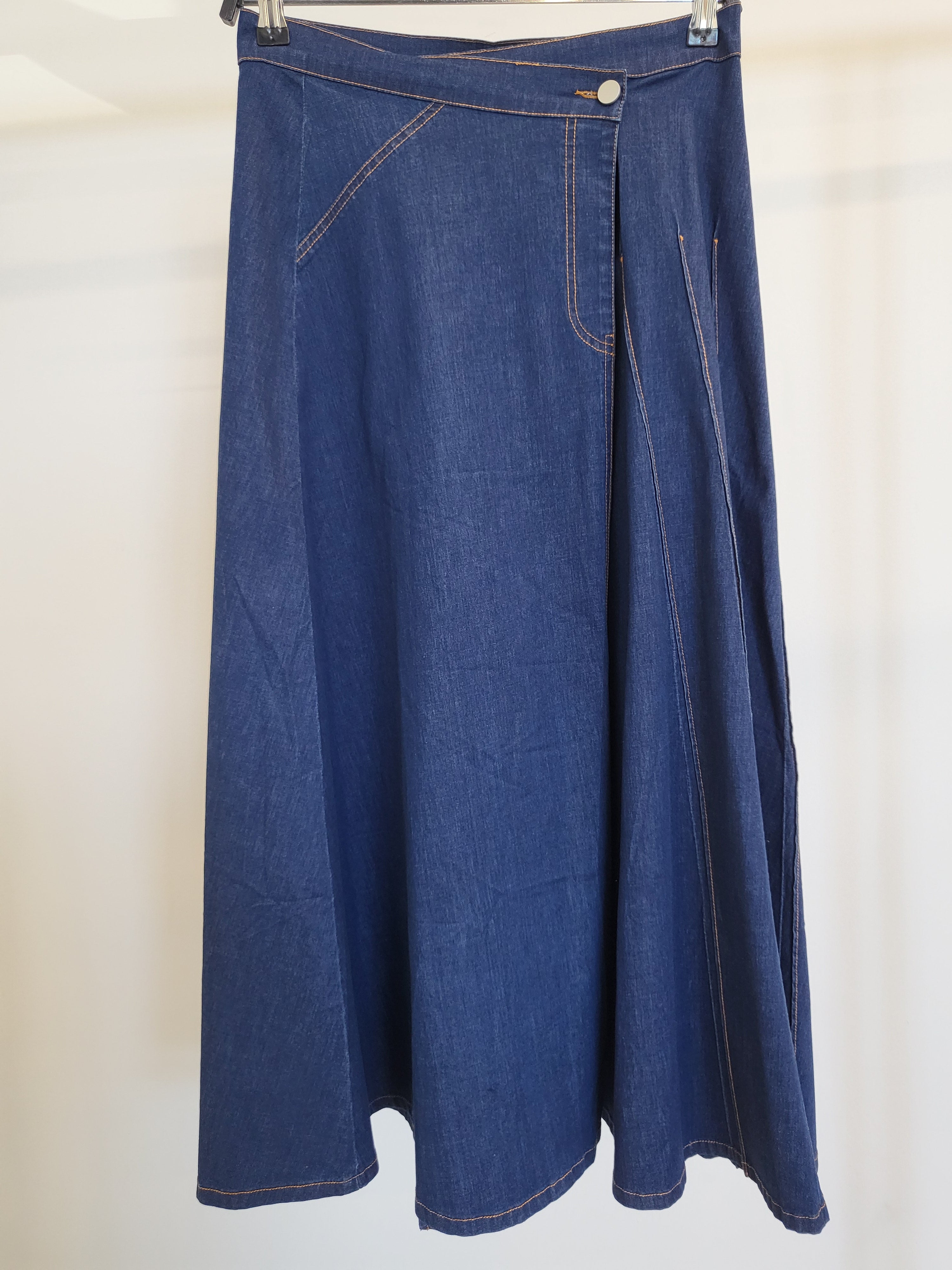[MONOHA] / ☆ 25SS Blue denim wrap skirt / Blue 3127363933ff4f8333edcf173ce651