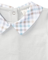 Minimoi Plaid Collar Footie