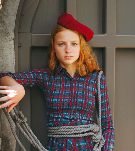 Valentina Plaid Smocked Blouse
