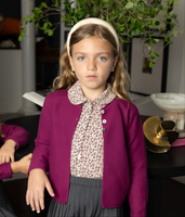 Nou Nelle Floral Blouse & Magenta Cardigan