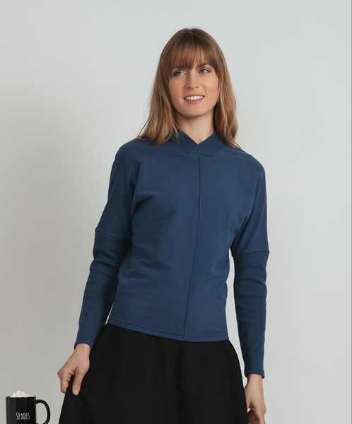 Spades Rib Combo Vneck Top
