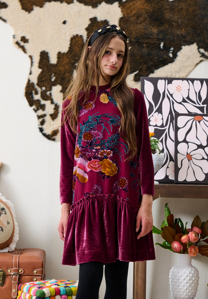 Porter Chiffon w/ Floral Design Dress