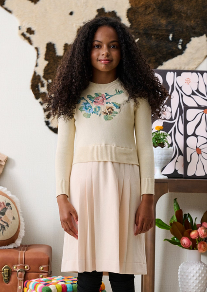 Porter Dress With Embroidered Sweater