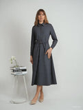 Midi Wool Shirt Dress