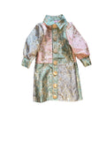 We The Kids Brocade Gold Button Dress