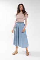 Latitude Chambray Pull On Skirt