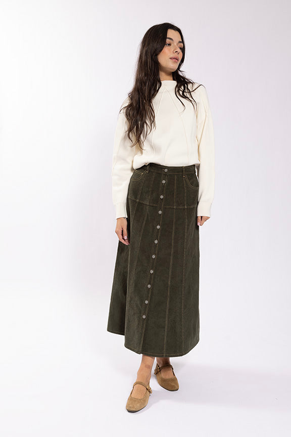 【PORTERNA】Soldier Mid-Length Skirt PORTERNA】Soldier Mid-Length Skirt DIVISION SKIRT SERGEANT GREEN