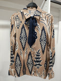 Edit Print Necktie Blouse